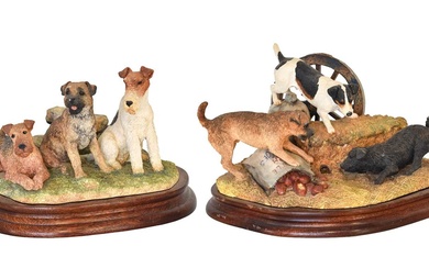 Border Fine Arts Terrier Groups Comprising: 'Terriers Ratting', model No....