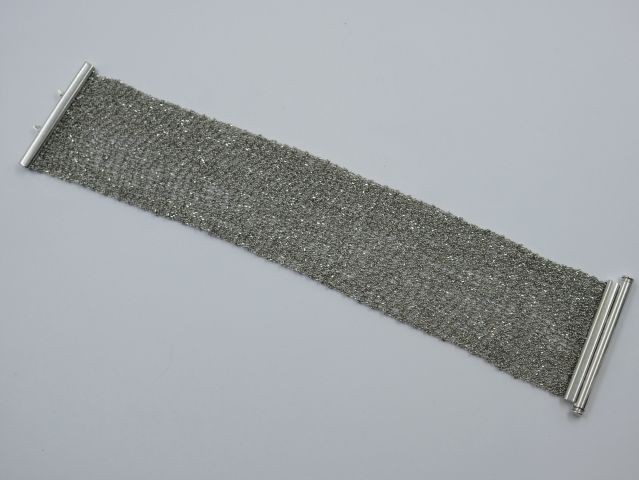 Bracelet souple "cotte de maille" en or gris 18k P…
