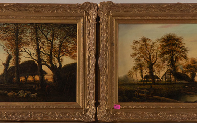 British School, 19th c. Pair of Landscapes, oils