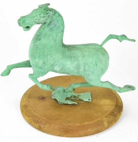 Bronze Sculpture of Tang Style Horse Verdigris