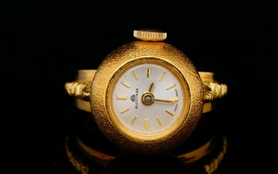 Bucherer Solid 18K Yellow Gold Vintage Ring Watch