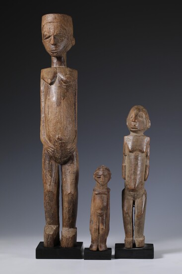 Burkina Faso, Lobi, three anthropomorphic figures