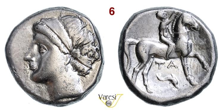 CALABRIA - Tarentum - (281-228 a.C.) Nomos (o Statere) serie...