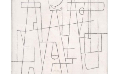 CARLOS MÉRIDA, Boceto, Firmado, Lápiz de grafito sobre papel albanene, 70 x 57.5 cm, Con copia de documento | CARLOS MÉRIDA, Boceto, Signed, Graphite
