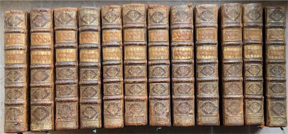 CICÉRON - Oeuvres. Tome I [- XII].Paris, Compagnie des Libraires, 1670. 12 volumes in-12, veau...