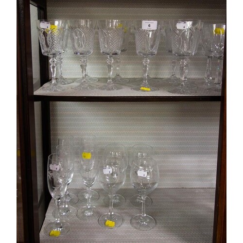COLLECTION OF GALWAY CRYSTAL + MISC CUT GLASSES
