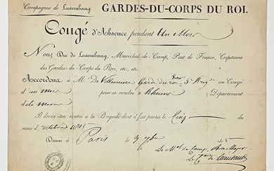 COMPAGNIE DE LUXEMBOURG. 1815. Congé accordé... - Lot 406 - Vermot et Associés