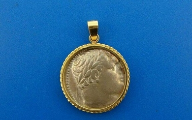 COOL 14k Yellow Gold & Roman Coin Pendant