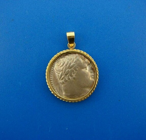 COOL 14k Yellow Gold & Roman Coin Pendant