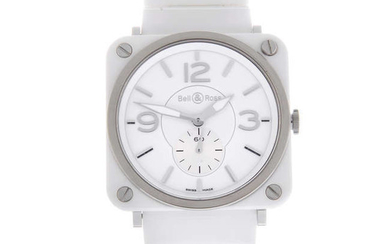 CURRENT MODEL: BELL & ROSS - a gentleman's ceramic BR S White Ceramic bracelet watch.