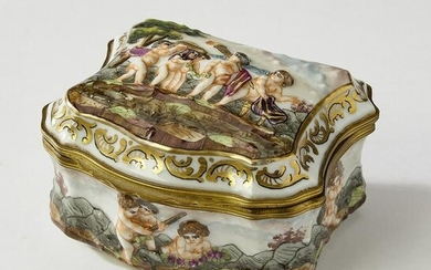 Capodimonte hand painted porcelain dresser box