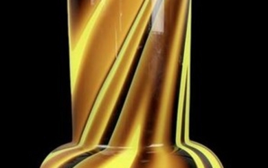 Carlo Moretti Murano Italy Yellow Cased Glass Vase
