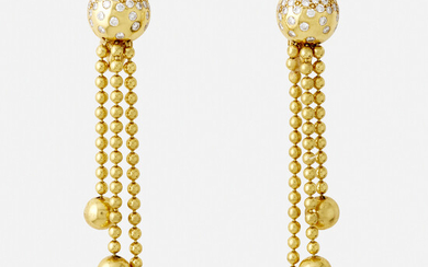 Cartier, Gold and diamond earrings