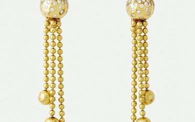 Cartier, Gold and diamond earrings