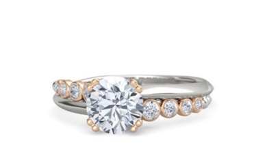 Certified 3.3 ctw Diamond Ring - 14K White & Rose Gold