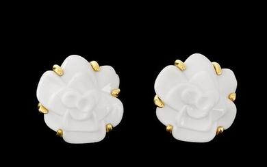 Chanel Agate and 18K Earrings