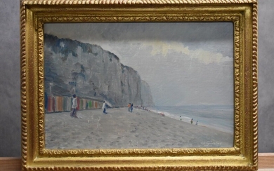 Charles GUILLOUX (1919-2004) Dieppe, huile sur toile, Signé en bas à droite. Dimensions : 24...