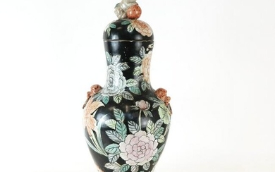 Chinese Famille Noir Porcelain Vase