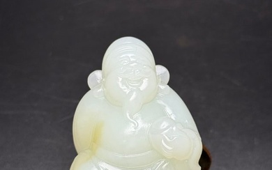 Chinese Hetian Jade Fortune Taoism Deity Pendant