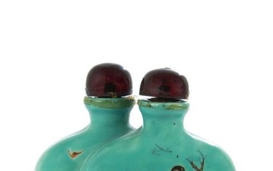 Chinese Porcelain Twin Snuff Bottle, 19th Century