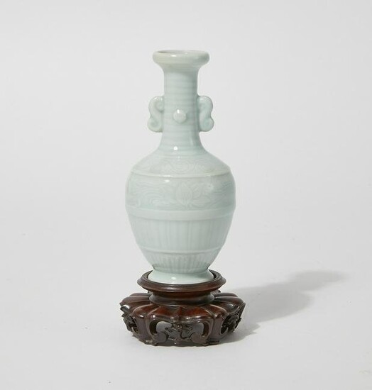Chinese celadon glazed porcelain stick neck vase