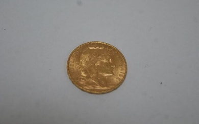 Coin of 20 frs gold cockerel, 1903. Weight 6,56 g. BE