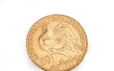 Coin of 20 gold francs 1907. Gross weight...
