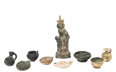 Collection of Ancient Small Pottery Items, Mostly