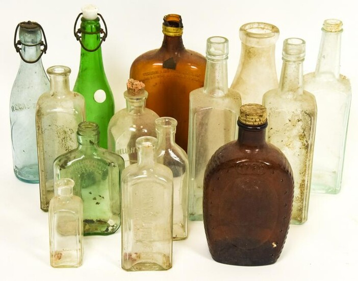 Collection of Antique & Vintage Glass Bottles