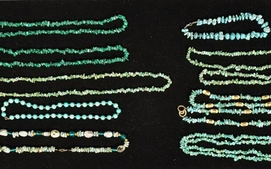 Collection of Turquoise and Malachite Necklaces