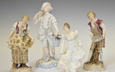 Collection of mostly 19th century Continental porcelain figures