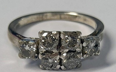 DIAMOND 6-STONE RING, THE CIRCULAR CUT DIAMONDS VERY APPROX ...