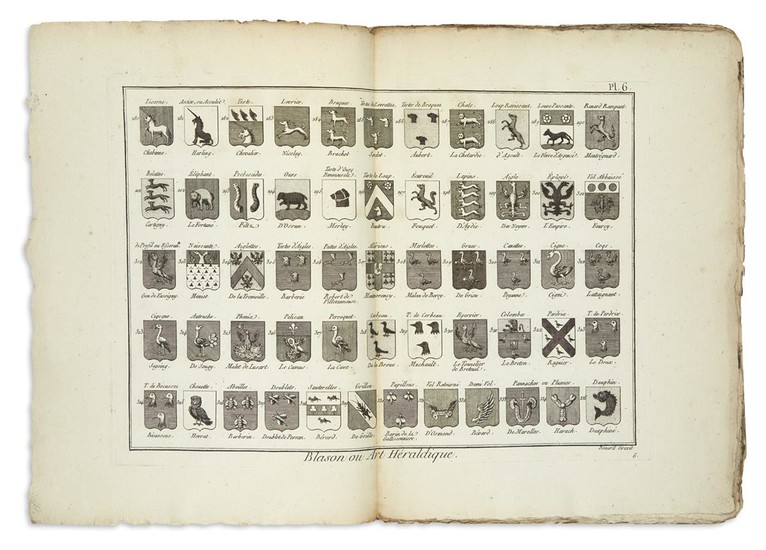 [DIDEROT, DENIS and JEAN LE ROND D'ALEMBERT.] Approximately 85 full and double-page engraved...