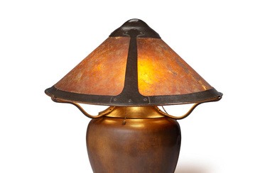 DIRK VAN ERP (1860-1933) Bean Pot Lamp circa 1913-1915 hammered...