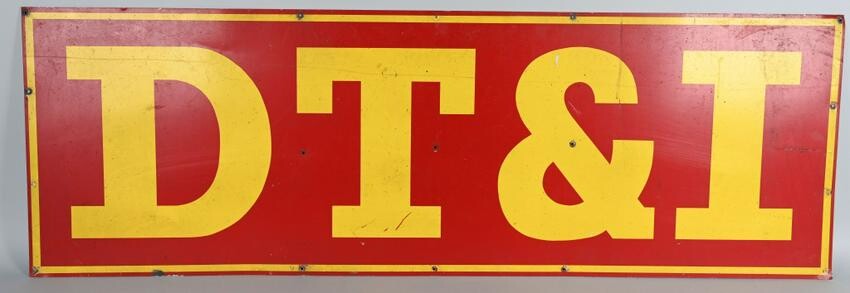 DT&I (Detroit, Toledo & Ironton) Metal Car Sign