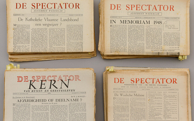 De Spectator. Lot van 101 nummers van De Spectator of Kern. Periode 1946-1949. De Spectator werd uitgegeven door de NV D