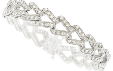 Diamond, White Gold Bracelet Stones: Full-cut diamonds weighing a...