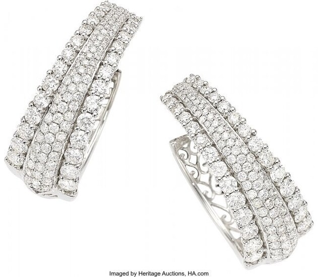 Diamond, White Gold Earrings Stones: Full-cut diamonds