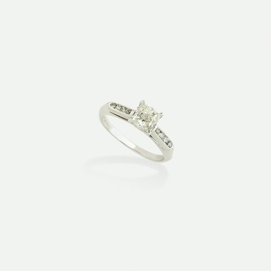 Diamond and platinum engagement ring