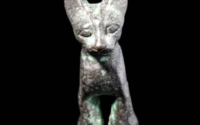 EGYPTIAN BRONZE CAT FIGURE