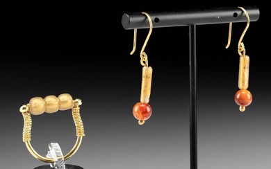 Earrings & Ring w/ Ancient Roman Beads
