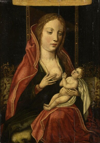 *École de Bruges, vers 1550 Vierge à l'Enfant... - Lot 206 - De Baecque et Associés