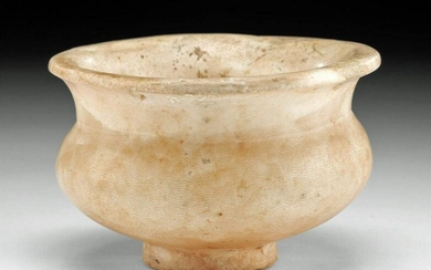 Egyptian New Kingdom Alabaster Footed Bowl