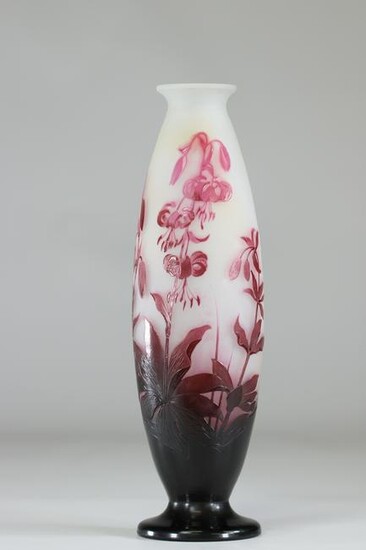 Emile Galle Vase cleared with acid "with Tigray Lily