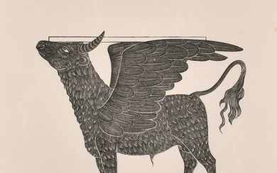 Eric Gill, 'The Bull Calf of St. Luke', wood engraving