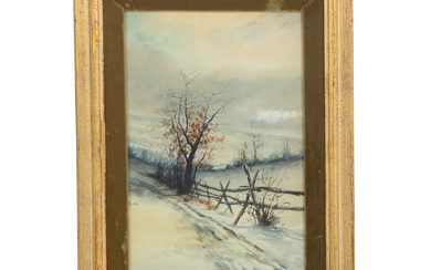 Ernest Lawson. Winter Scene, watercolor
