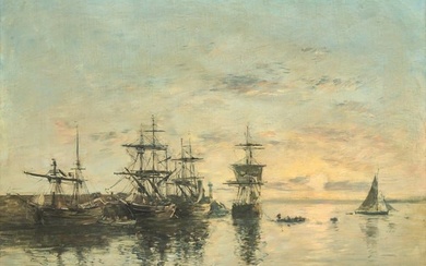 Eugène Boudin (French, 1824-1898) - Port en Bretagne