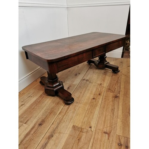 Exceptional quality William IV rosewood coffee table with tw...