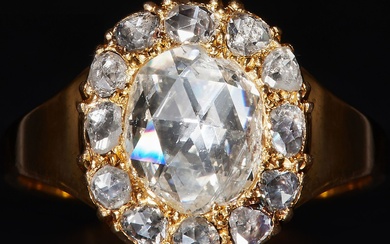 FINE GEORGIAN DIAMOND CLUSTER RING