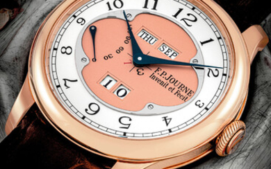 F.P. JOURNE. AN 18K PINK GOLD AUTOMATIC PERPETUAL CALENDAR WRISTWATCH WITH POWER RESERVE AND LEAP YEAR INDICATION